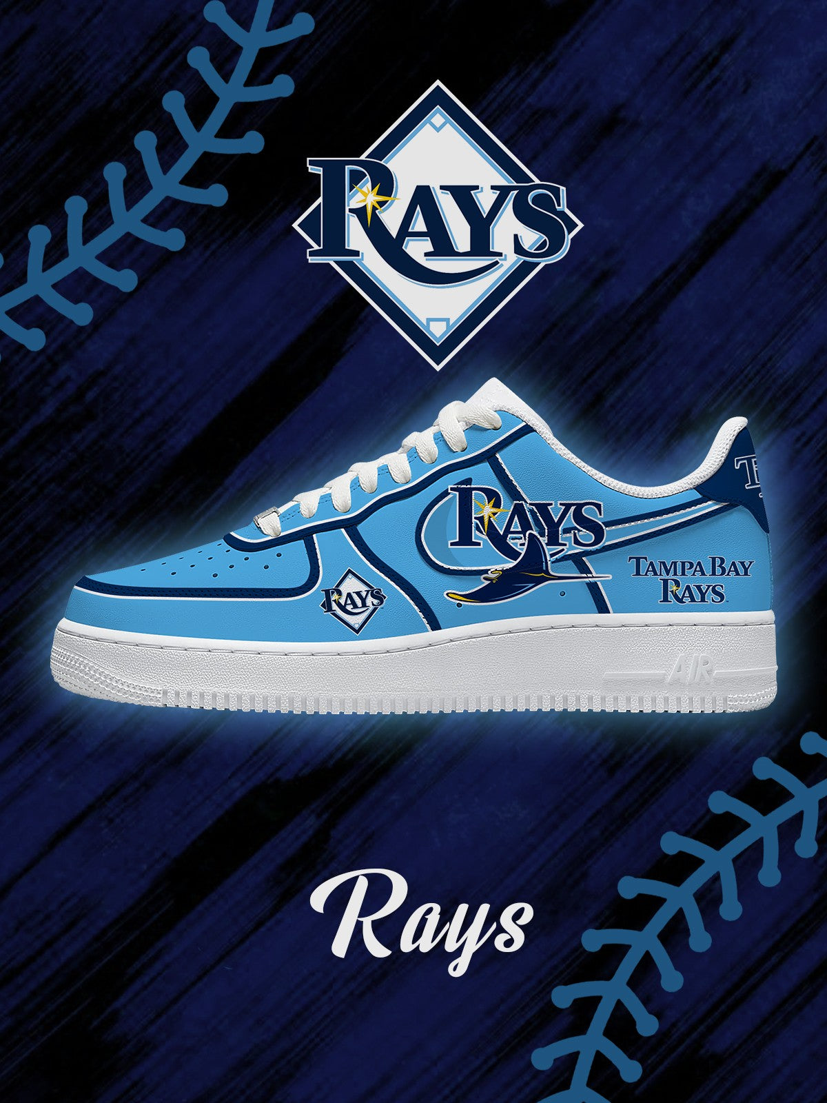 Tampa Bay Baseball V.2 Custom Sneakers