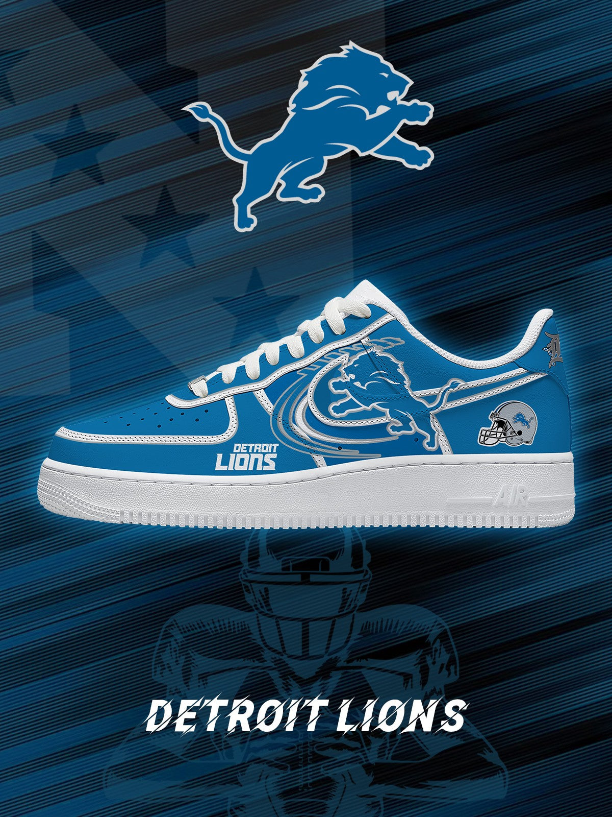 Detroit Football V.2 Custom Sneakers